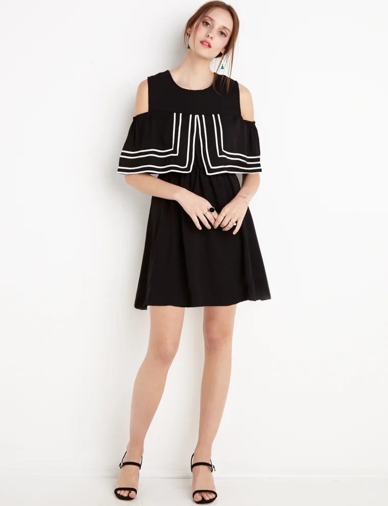 PixieMarket's "Black and White Layered Dress" for $69