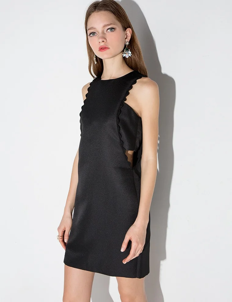 "Black Scalloped Dress," $40; image via here
