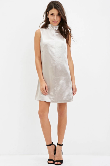 "Contemporary Mock Neck Metallic Dress," $27.90; image via