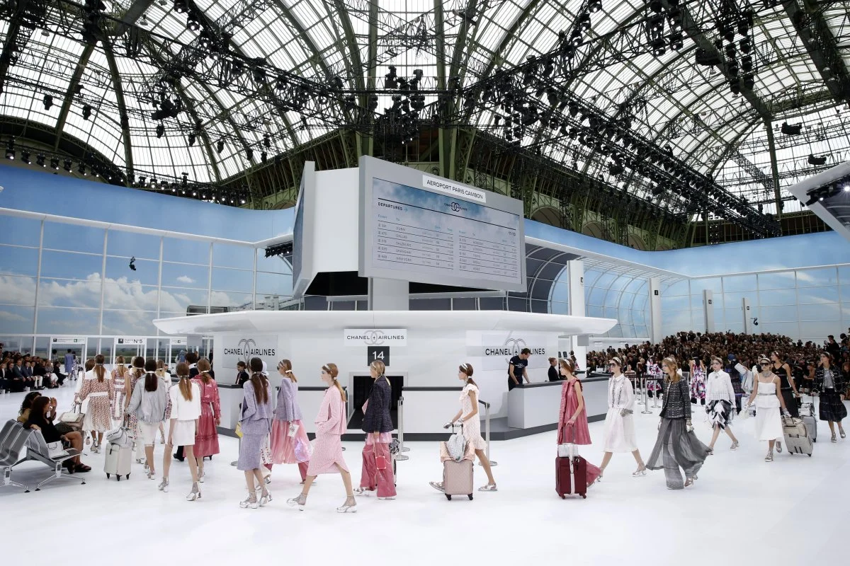 The Grand Palais' elaborate Chanel themed airport; image via