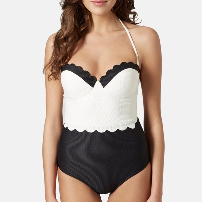 Topshop Scalloped One Piece Swimsuit