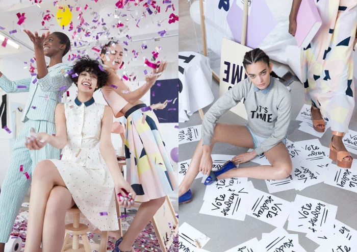 Stills from the brand's collaboration with designer Rachel Antonoff; image via