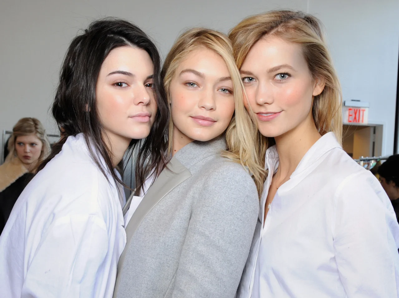 Kendall, Gigi and Karlie backstage at Michael Kors; image via