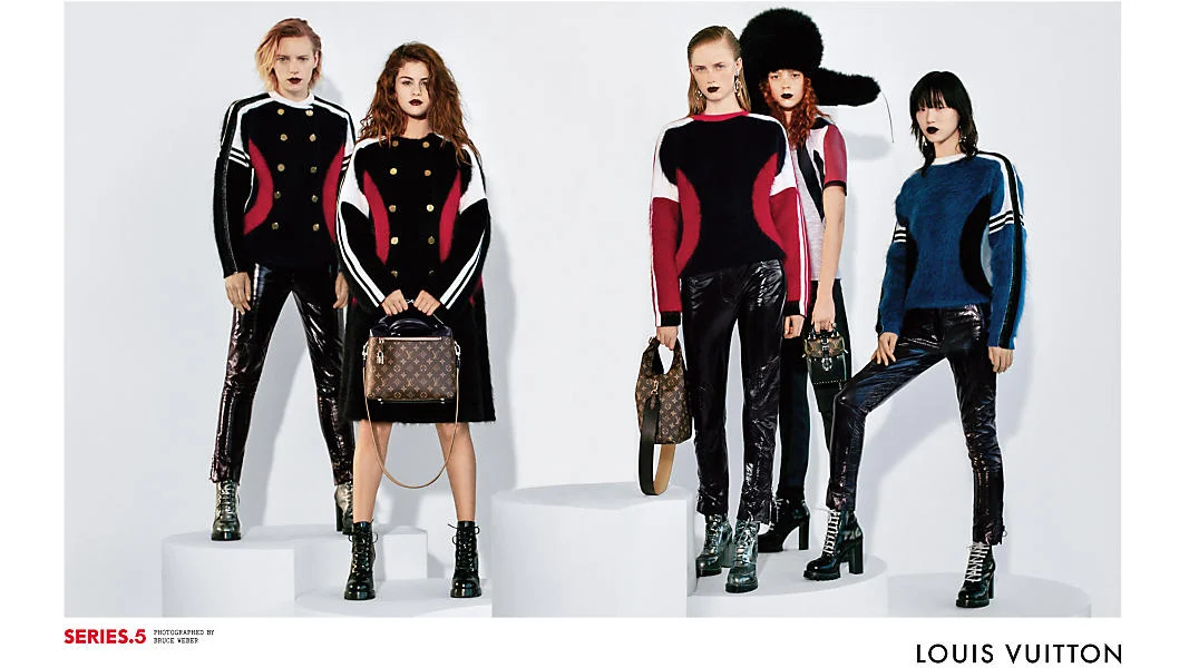 A shot from LV's latest campaign, starring Selena Gomez; image via