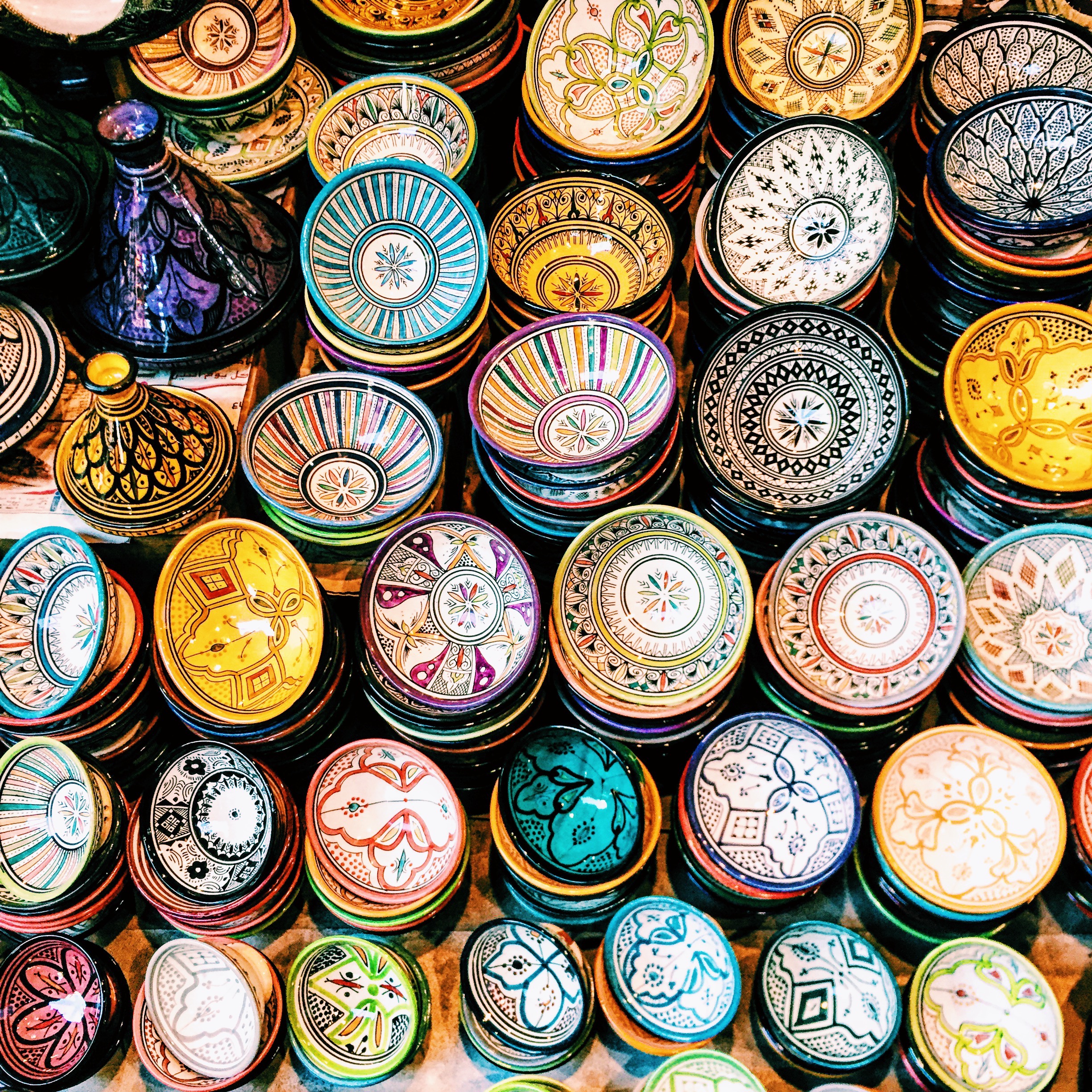 Colorful ceramic ware is one of Morocco's most famous products.
