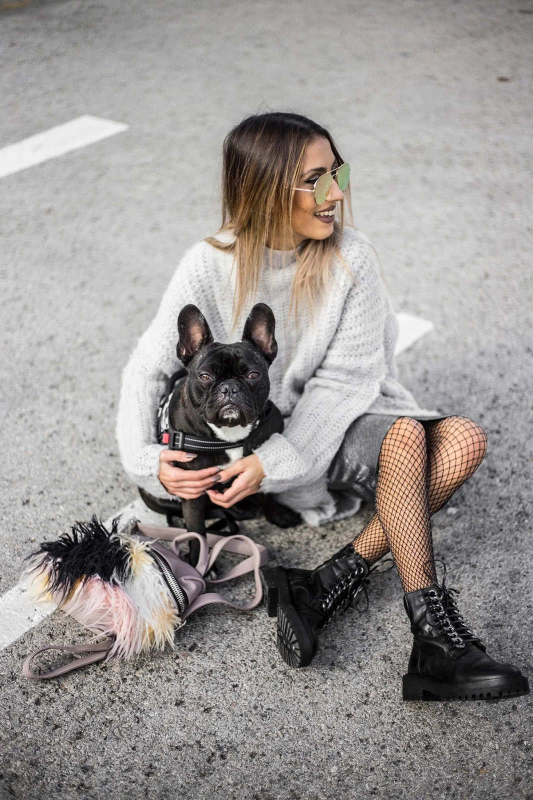 classy fishnet outfit