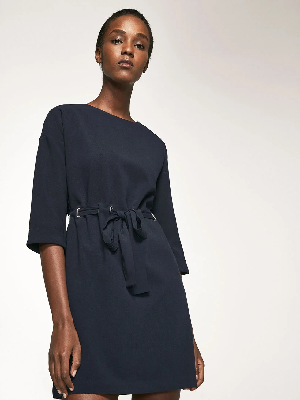 DRESS WITH BELT DETAIL