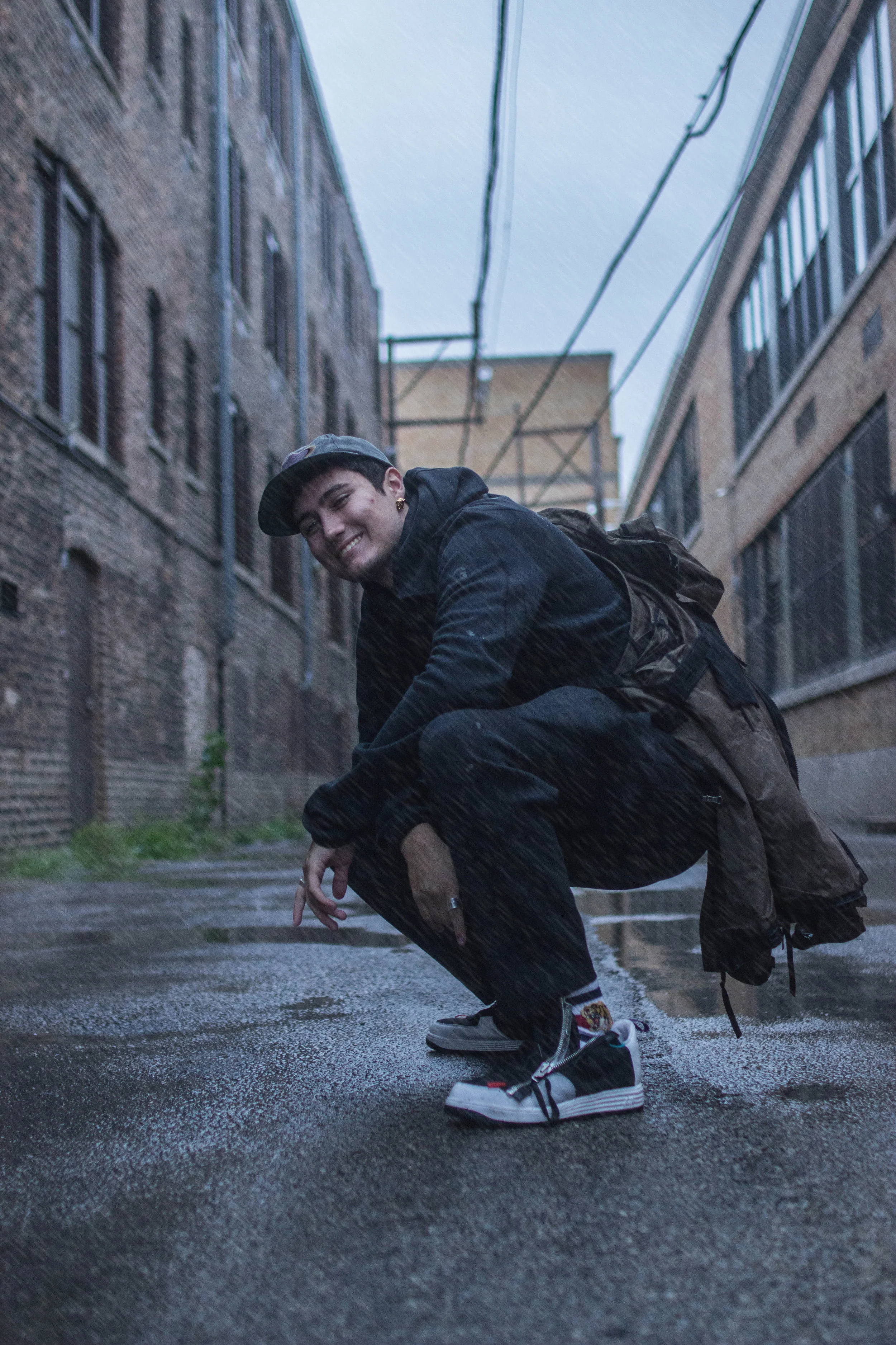 In my first fit I’m wearing ACG sweat pants and hoodie, Acronym Lunar Force 1s, and my Acronym J1B-S jacket. More lowkey I have my Gucci socks on and I got my Margiela and Gucci rings