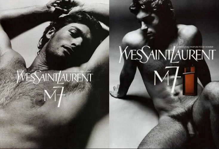 Martial Arts Champion Samuel De Cubber poses in the first full-frontal nude male spread. Yves Saint Laurent, 2002 | Image Via