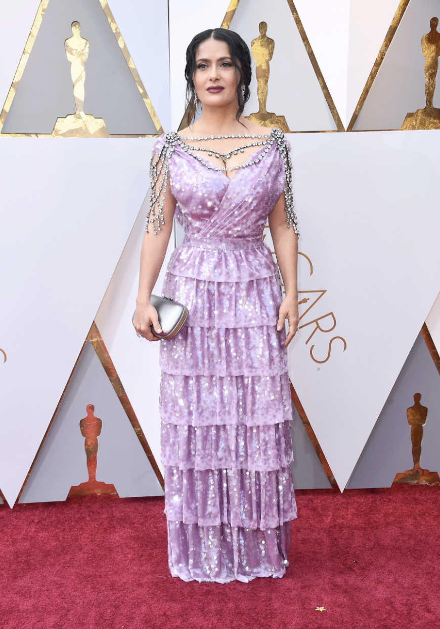 Salma Hayek in custom Gucci | Image Via