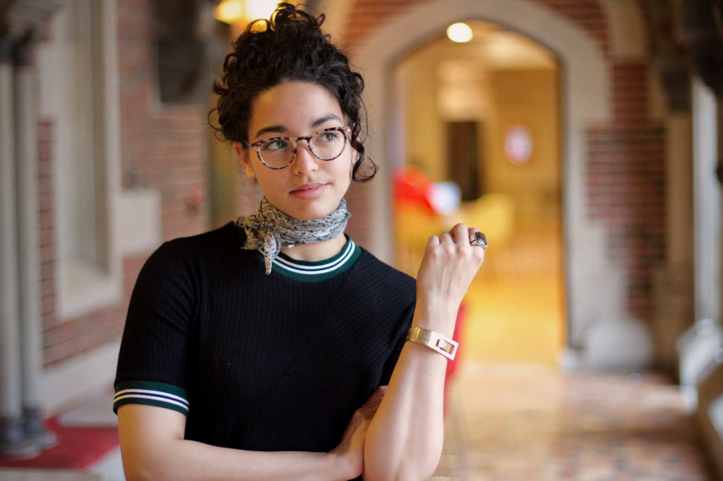 I’m wearing two of my favorite accessories: the neck scarf is from Madewell and the ring is a family heirloom.