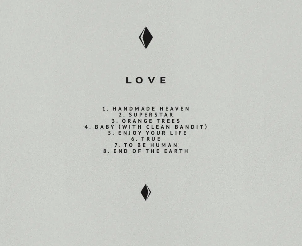 Love ’s track list; image via