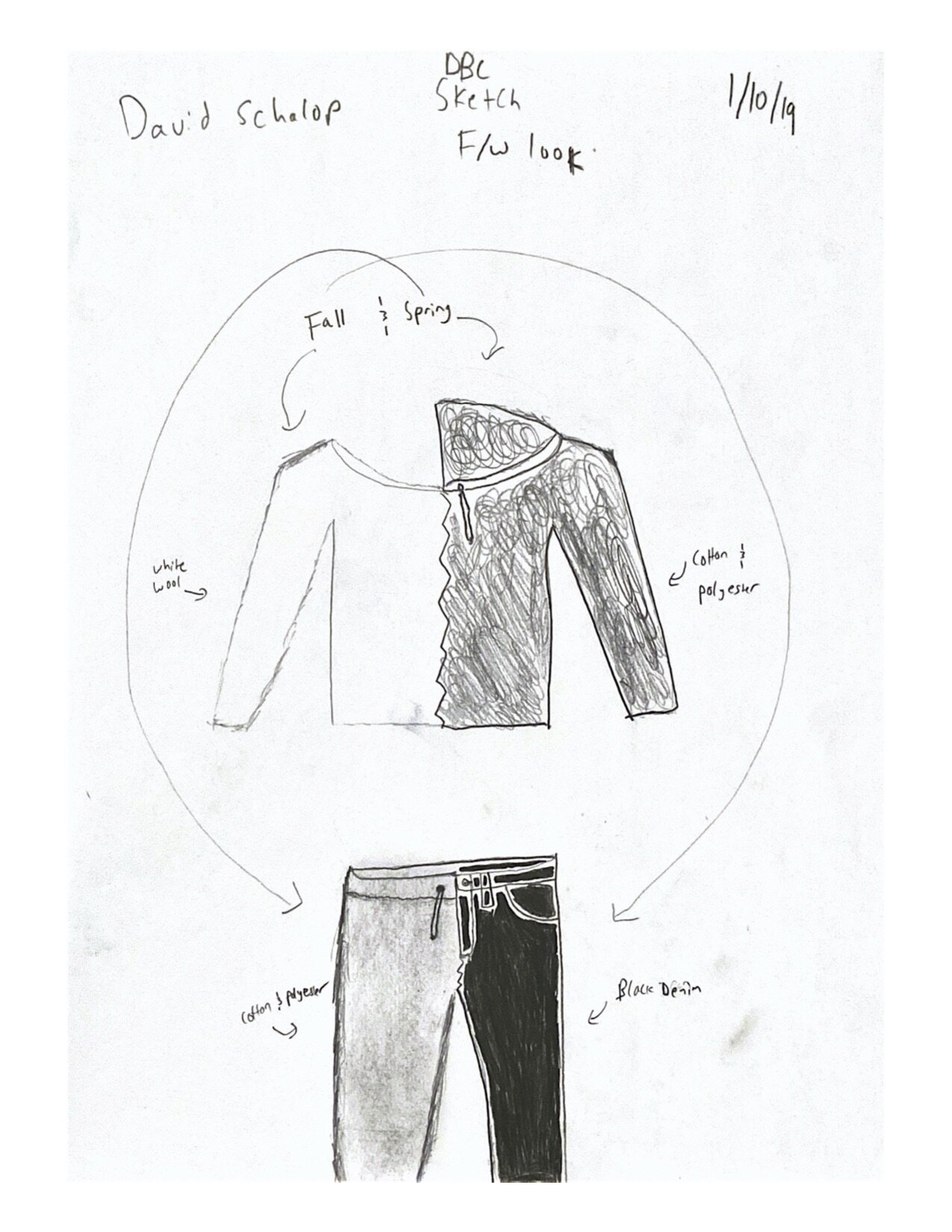 Sketches of David's Fashion Designs