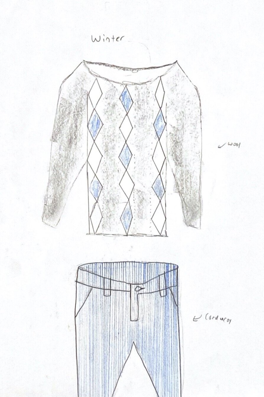 Sketches of David's Fashion Designs