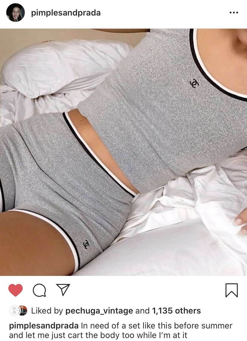 Put on something comfy and browse @pimplesandprada. Image Via
