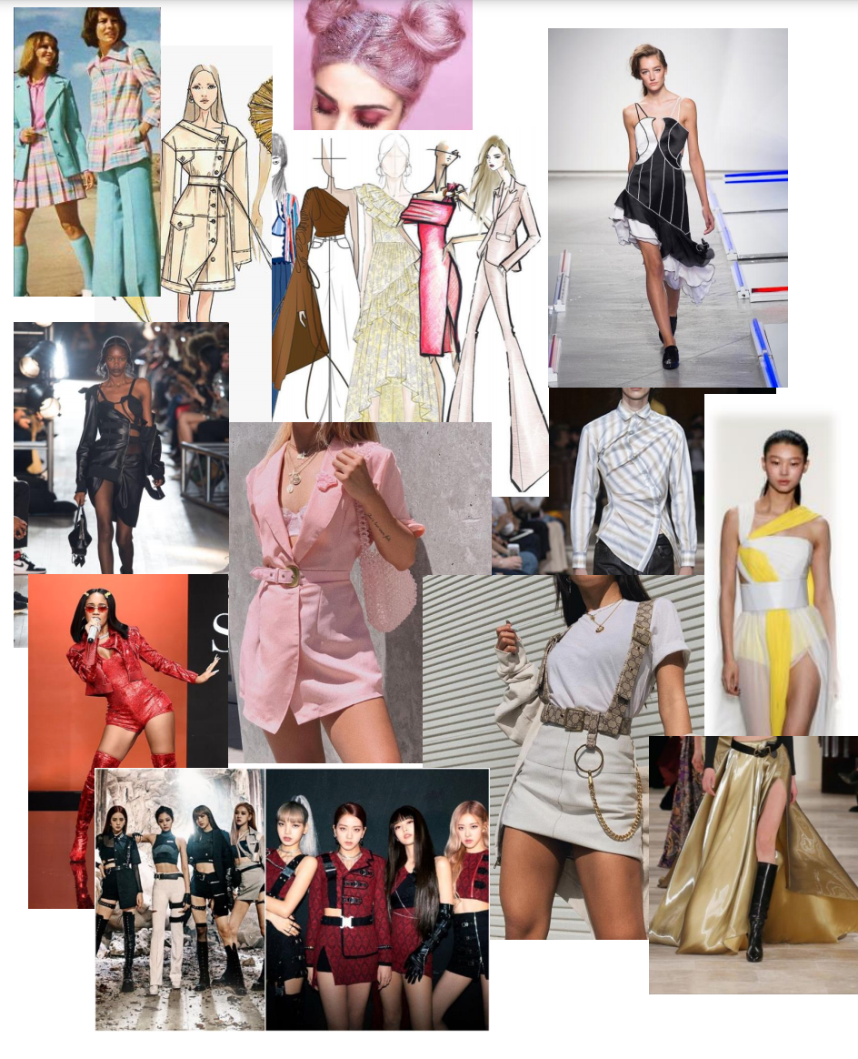 Anya’s mood board of photos that she used as inspiration for her designs.