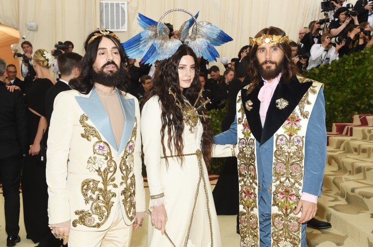 Lana Del Rey, Jared Leto, and Alessandro Michele at the 2019 Met Gala.