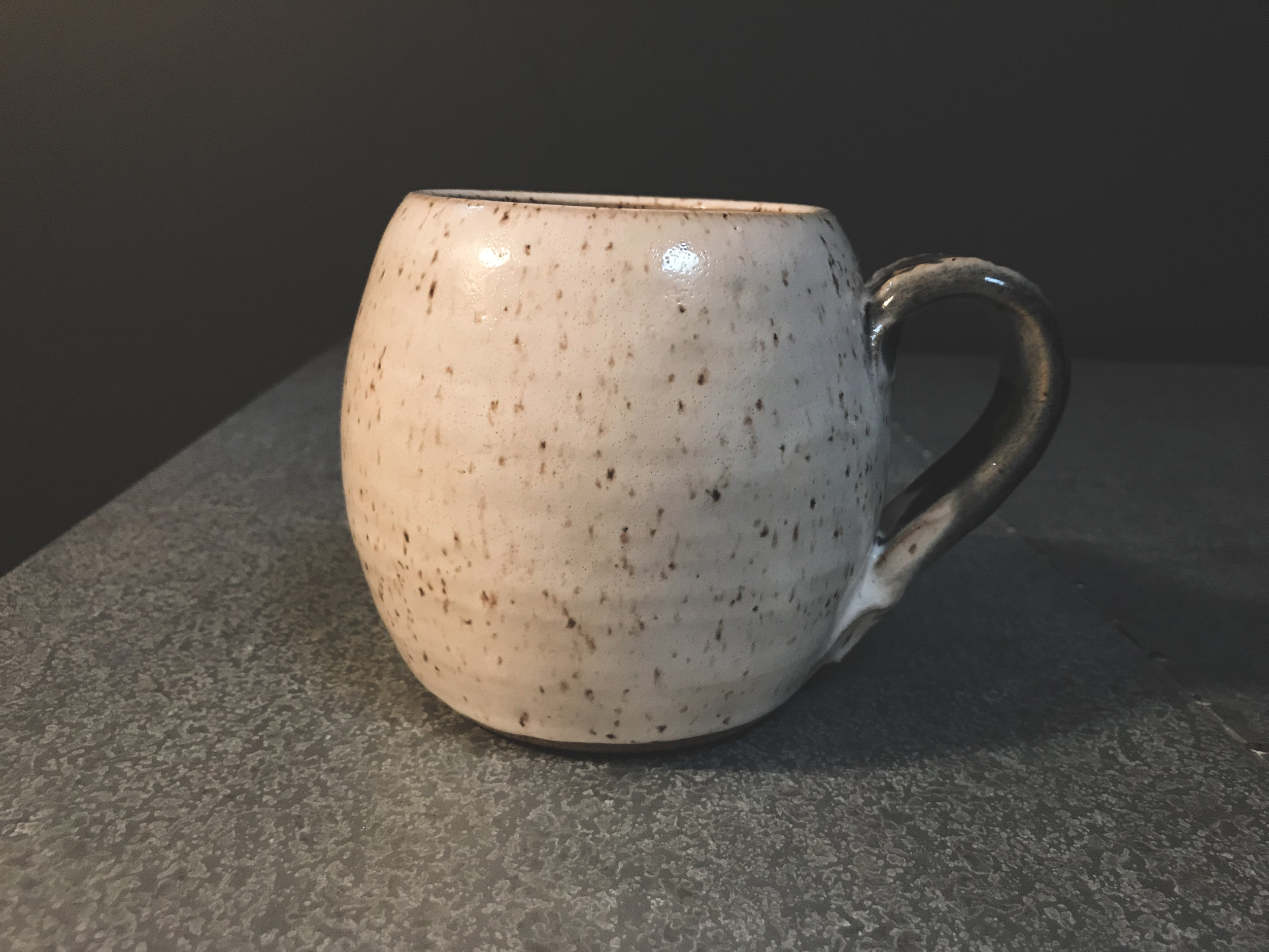  I like the shape of this one, and the speckled white glaze looks great. 