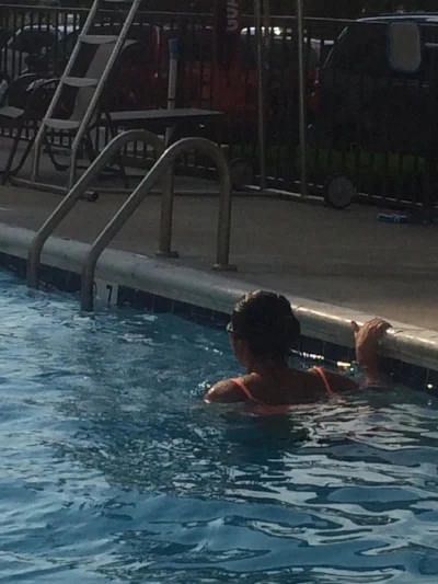 Swimming at the beach pool was another favorite way to get those calories burned! 