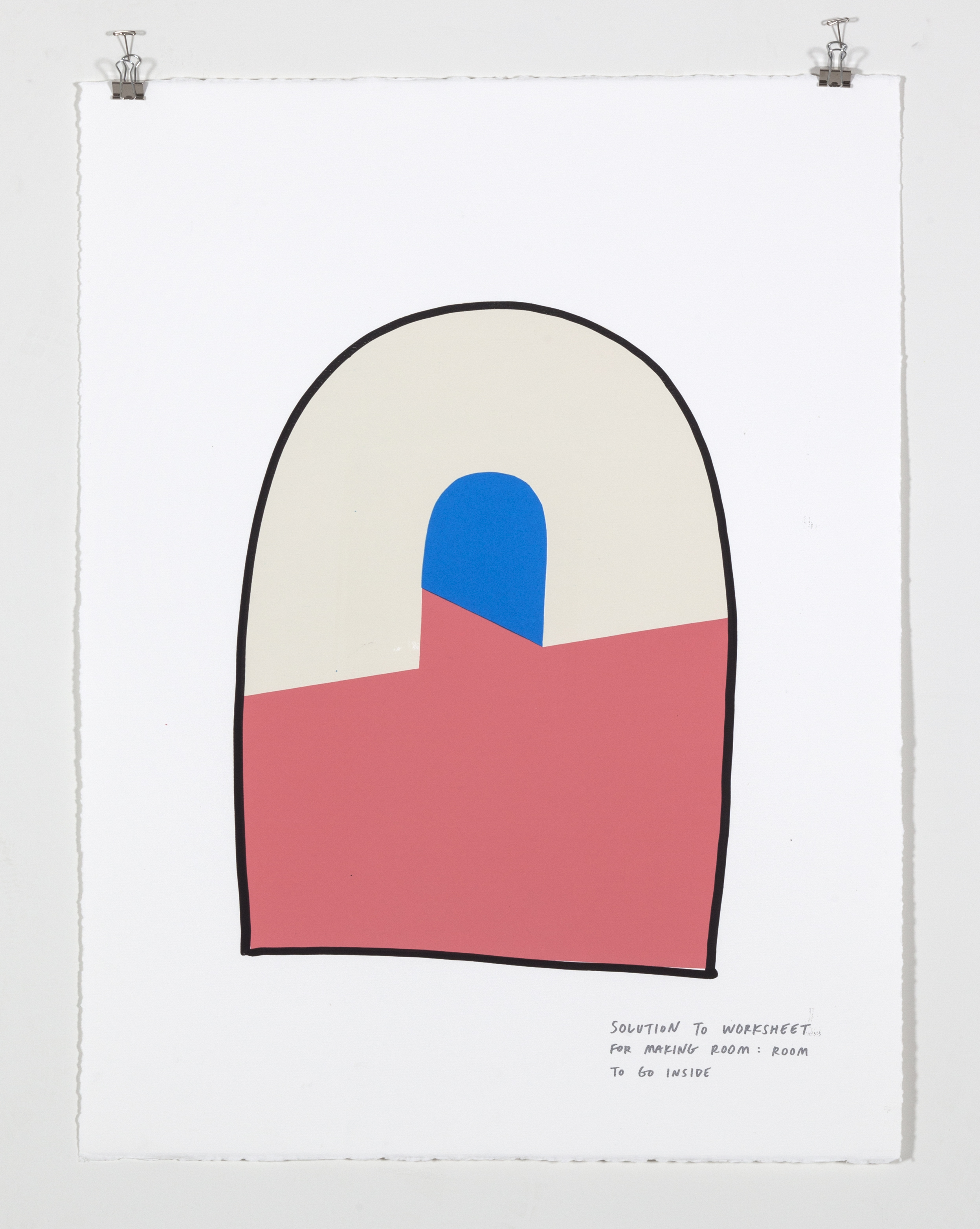    Solution to Worksheet for Making Room: Room to Go Inside,  2018  Five color silkscreen print on paper 19 7/8 x 25 7/8 inches 
