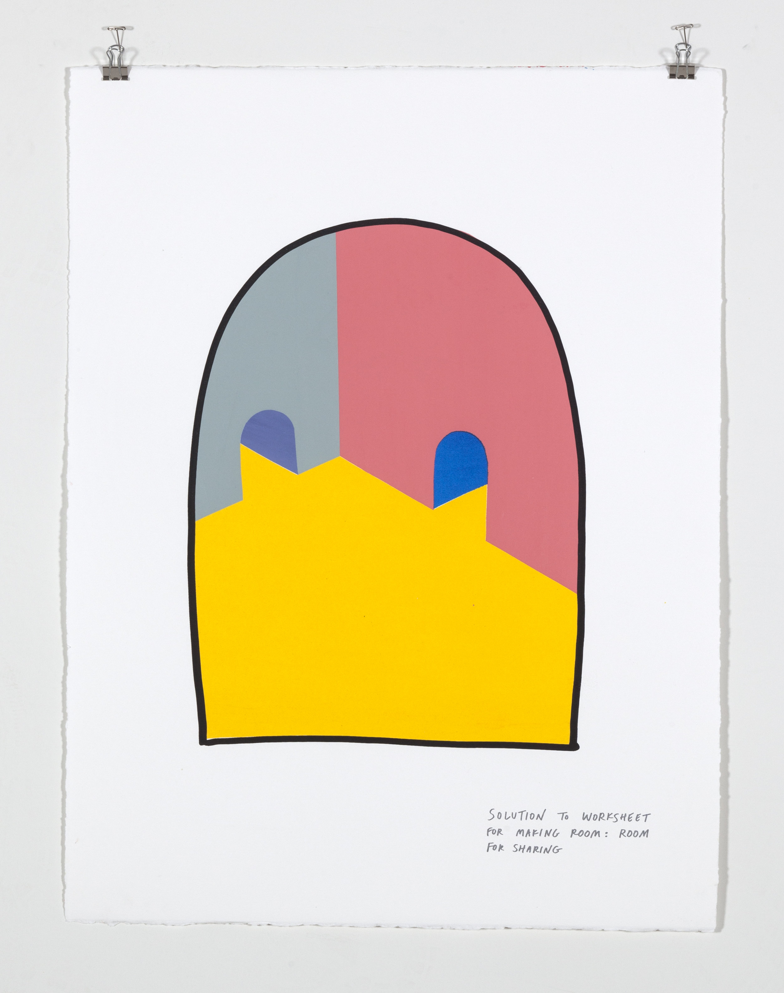    Solution to Worksheet for Making Room: Room for Sharing,    2018  Seven color silkscreen print on paper 19 7/8 x 25 7/8 inches 