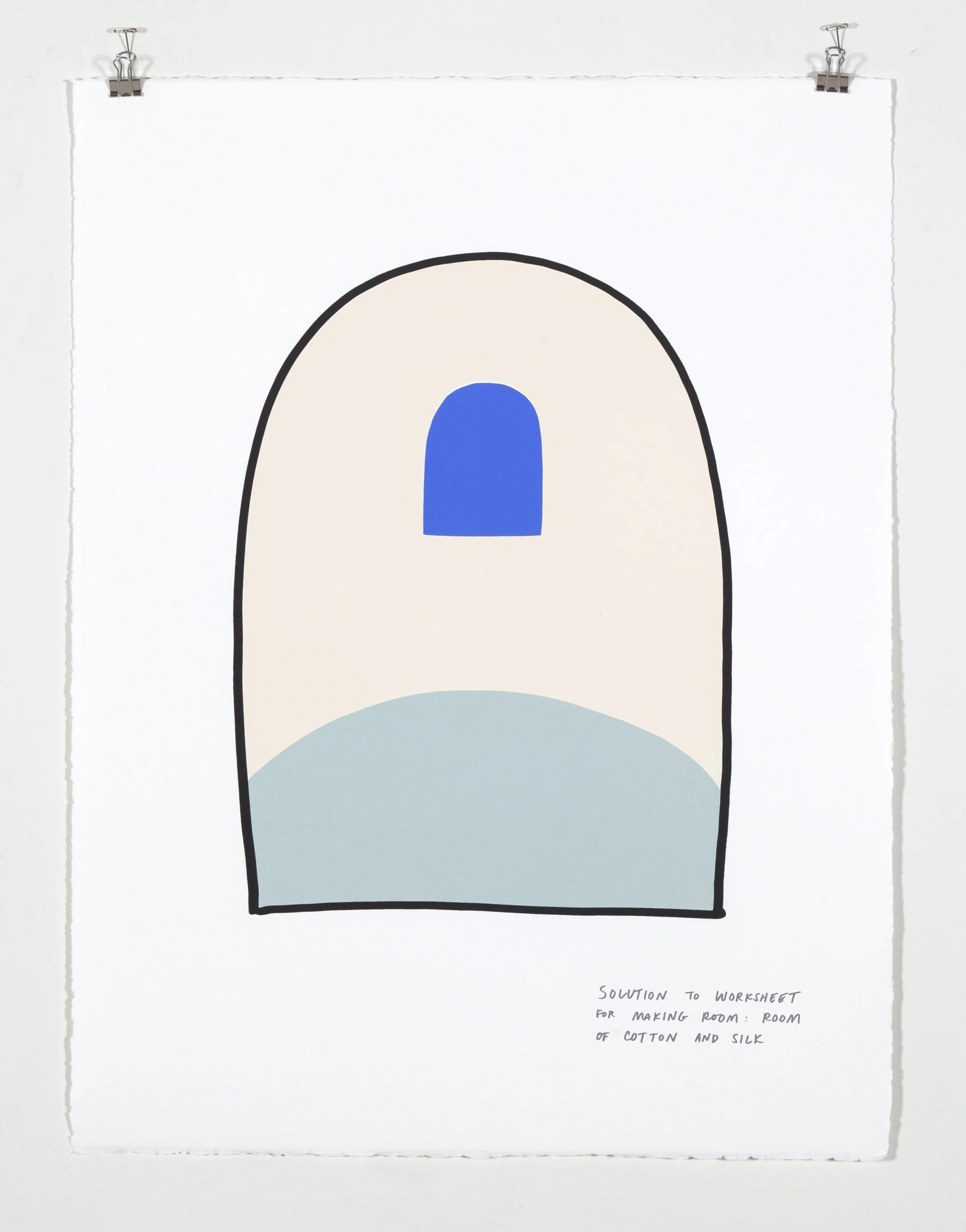 Solution to Worksheet for Making Room: Room of Cotton and Silk, 2018 Five color silkscreen print on paper 19 7/8 x 25 7/8 inches
