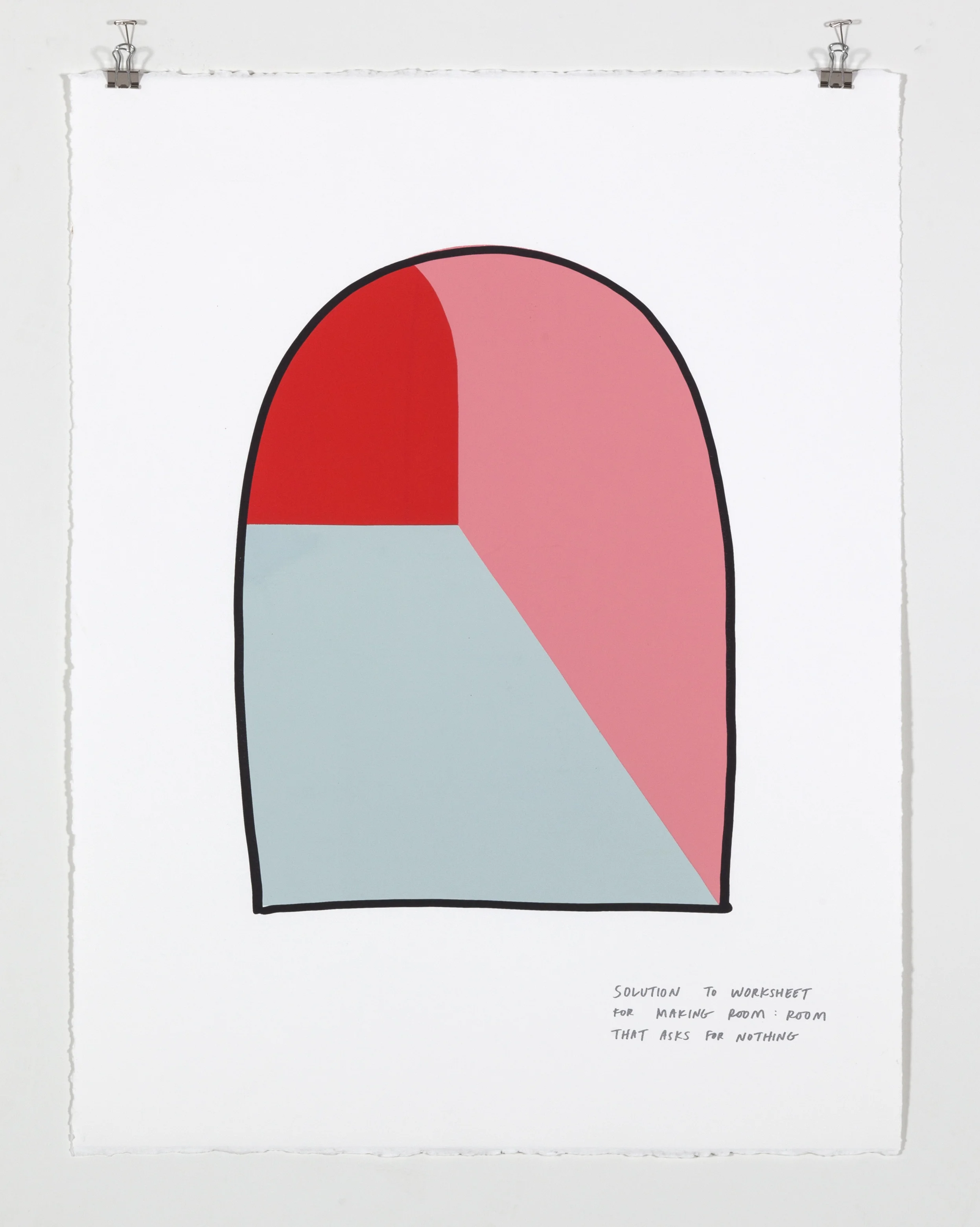 Solution to Worksheet for Making Room: Room That Asks for Nothing, 2018 Five color silkscreen print on paper 19 7/8 x 25 7/8 inches