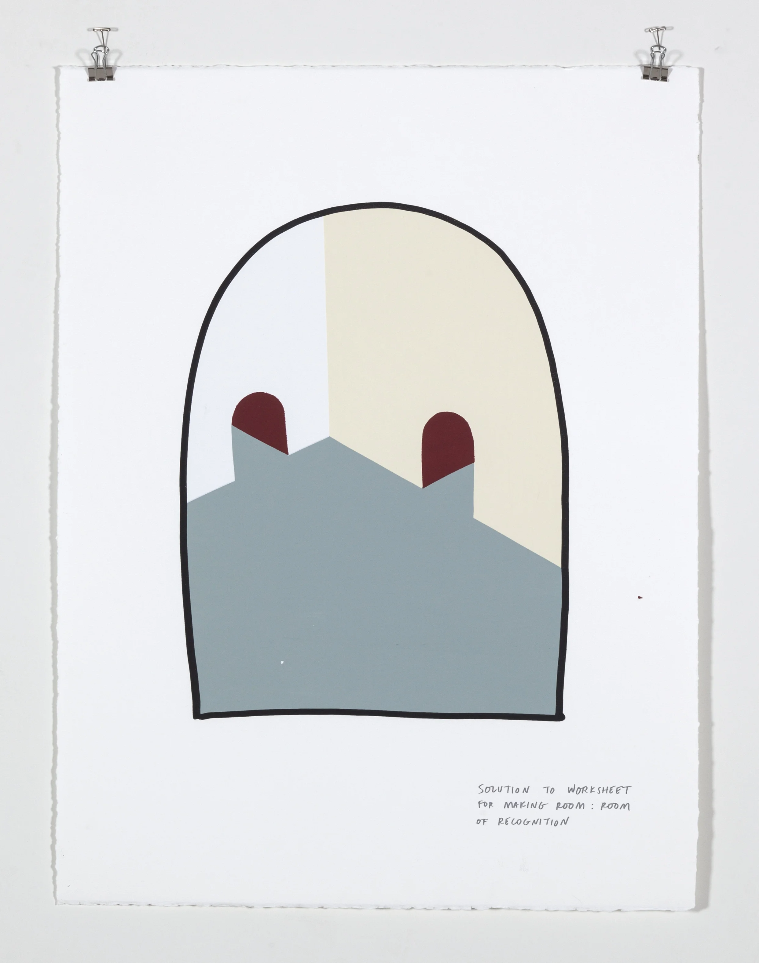 Solution to Worksheet for Making Room: Room of Recognition, 2018 Six color silkscreen print on paper 19 7/8 x 25 7/8 inches