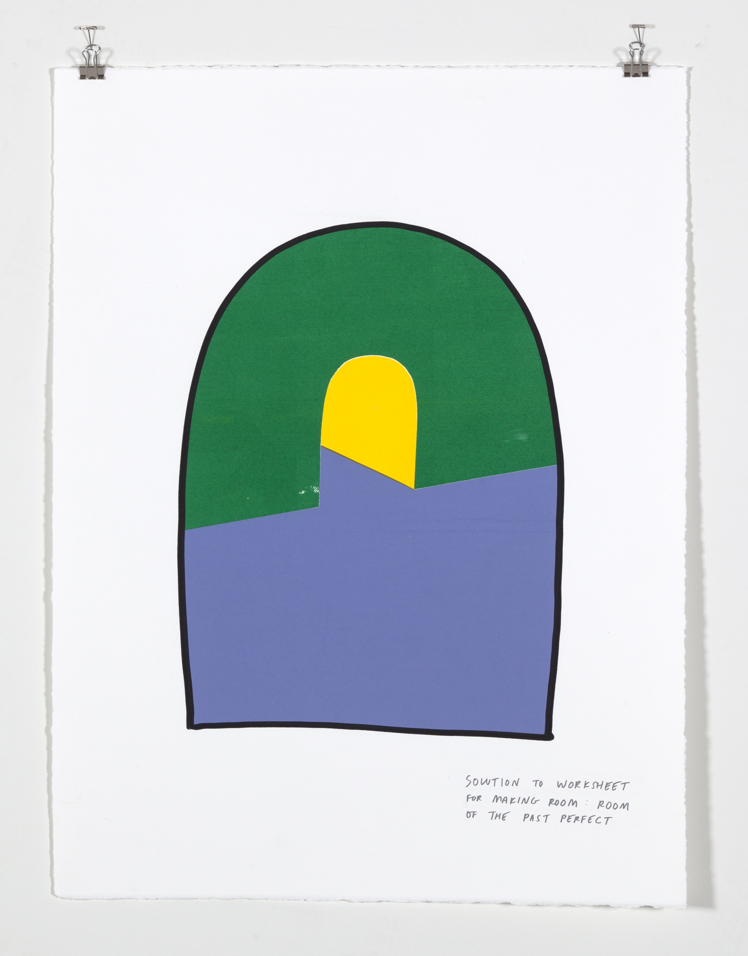    Solution to Worksheet for Making Room: Room of the Past Perfect,  2018  Five color silkscreen print on paper 19 7/8 x 25 7/8 inches 