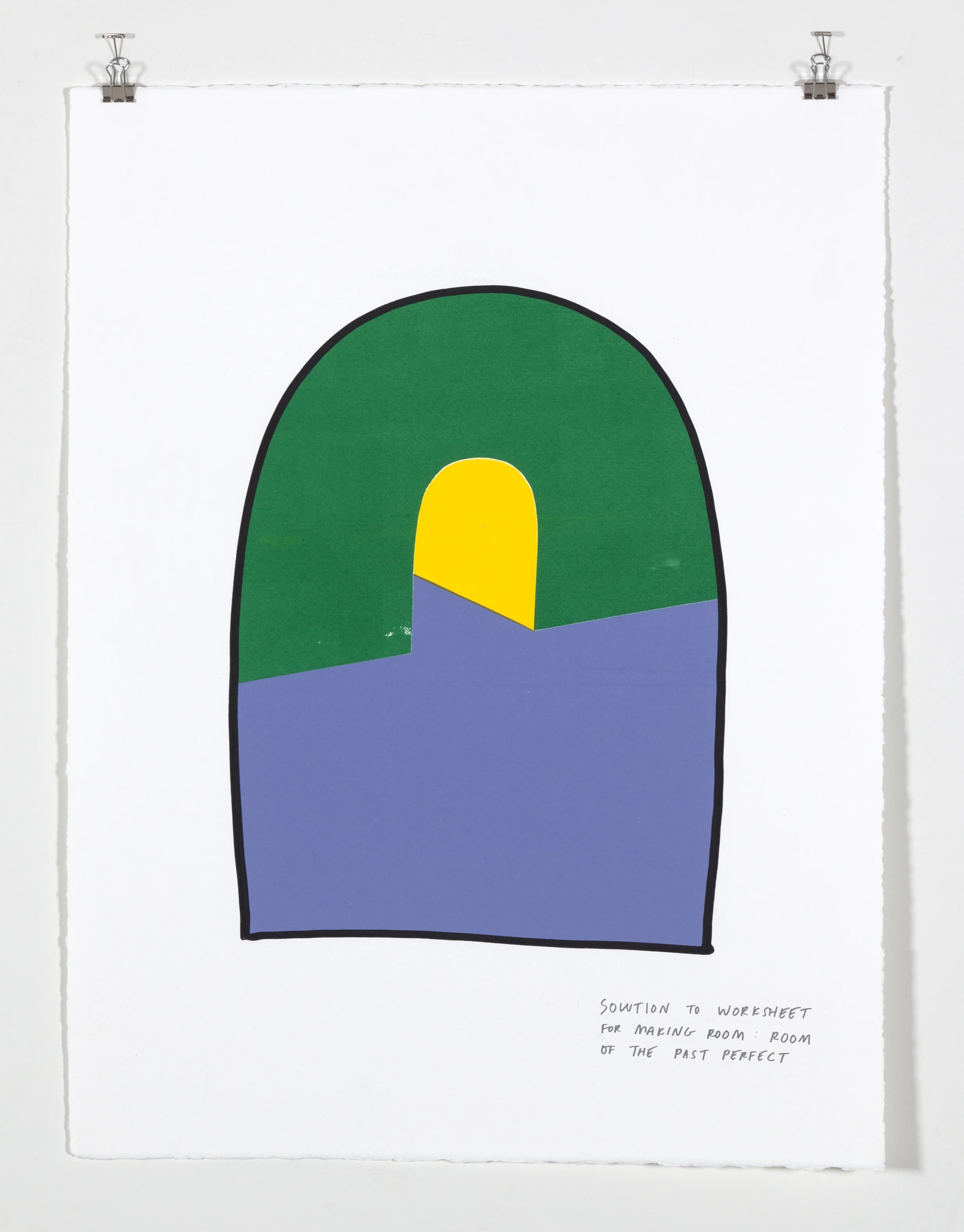 Solution to Worksheet for Making Room: Room of the Past Perfect, 2018 Five color silkscreen print on paper 19 7/8 x 25 7/8 inches