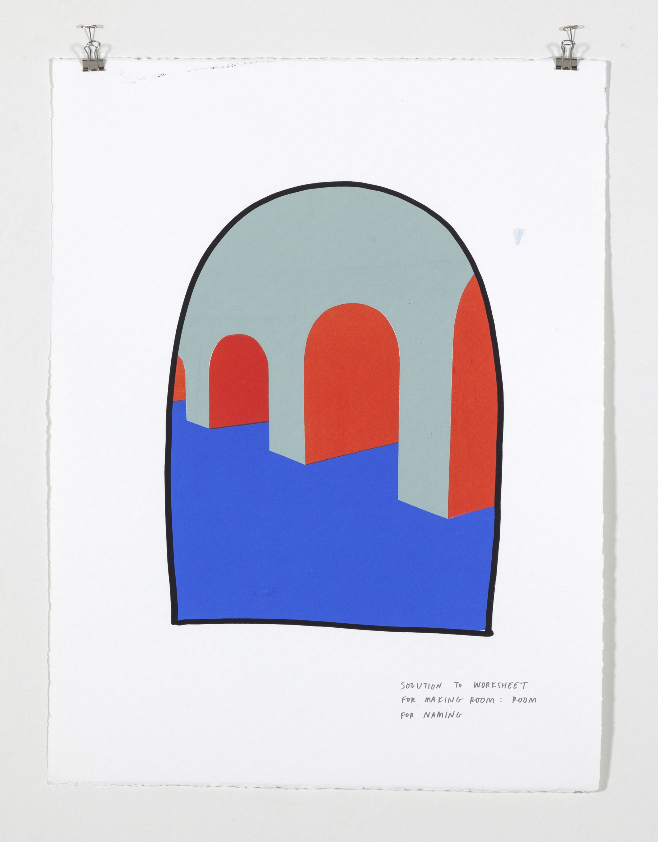    Solution to Worksheet for Making Room: Room for Naming,  2018  Five color silkscreen print on paper 19 7/8 x 25 7/8 inches 