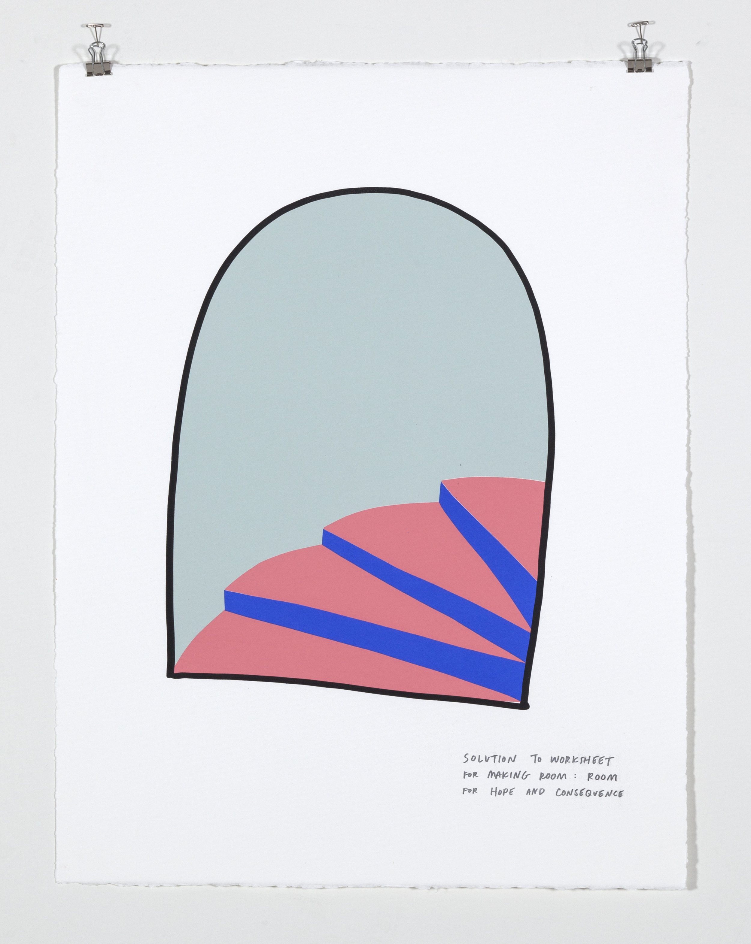    Solution to Worksheet for Making Room: Room of Hope and Consequence,  2018  Five color silkscreen print on paper 19 7/8 x 25 7/8 inches 
