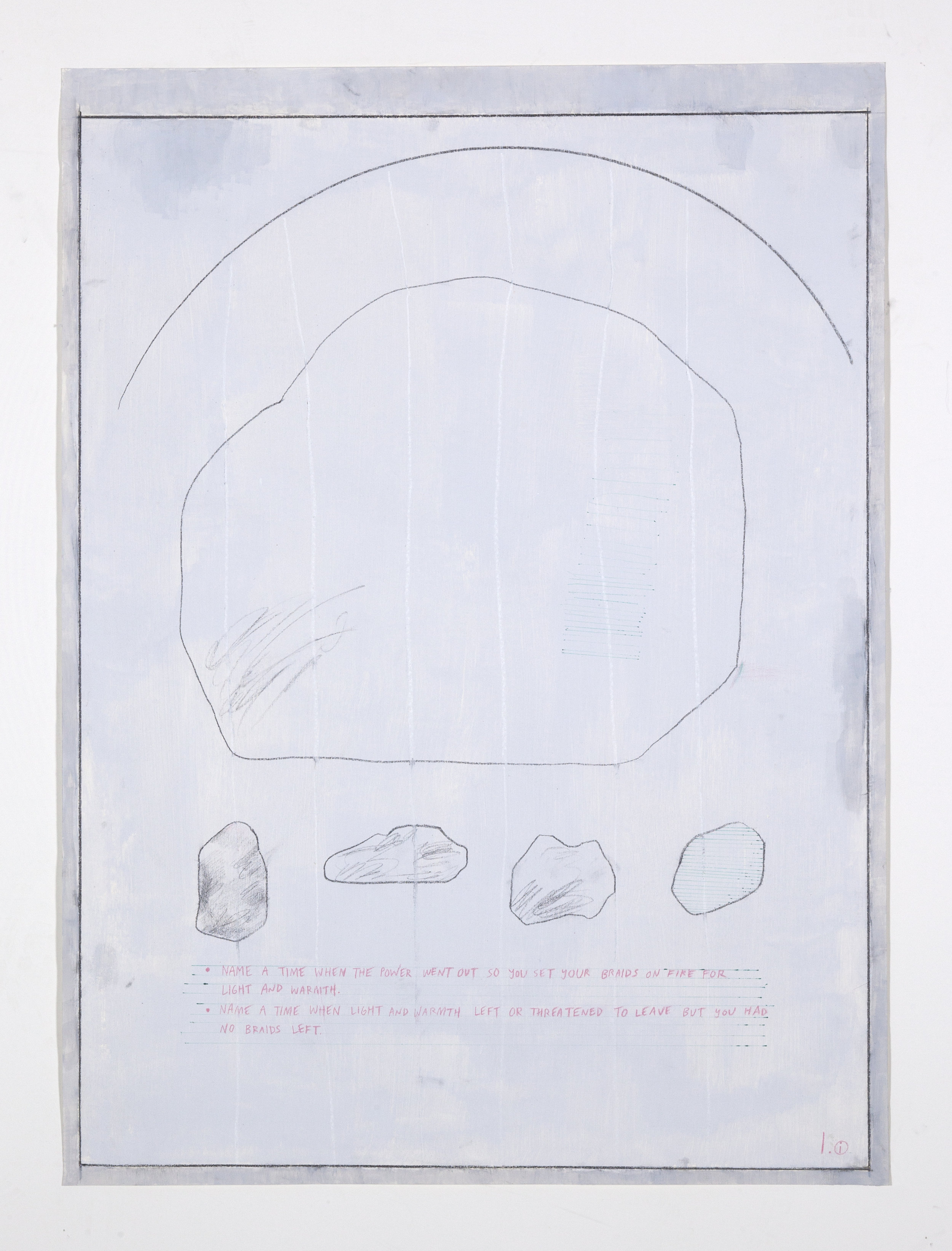    Worksheet for Light and Warmth,  2016   Acrylic paint, graphite and ink on paper  25 x 34 inches 