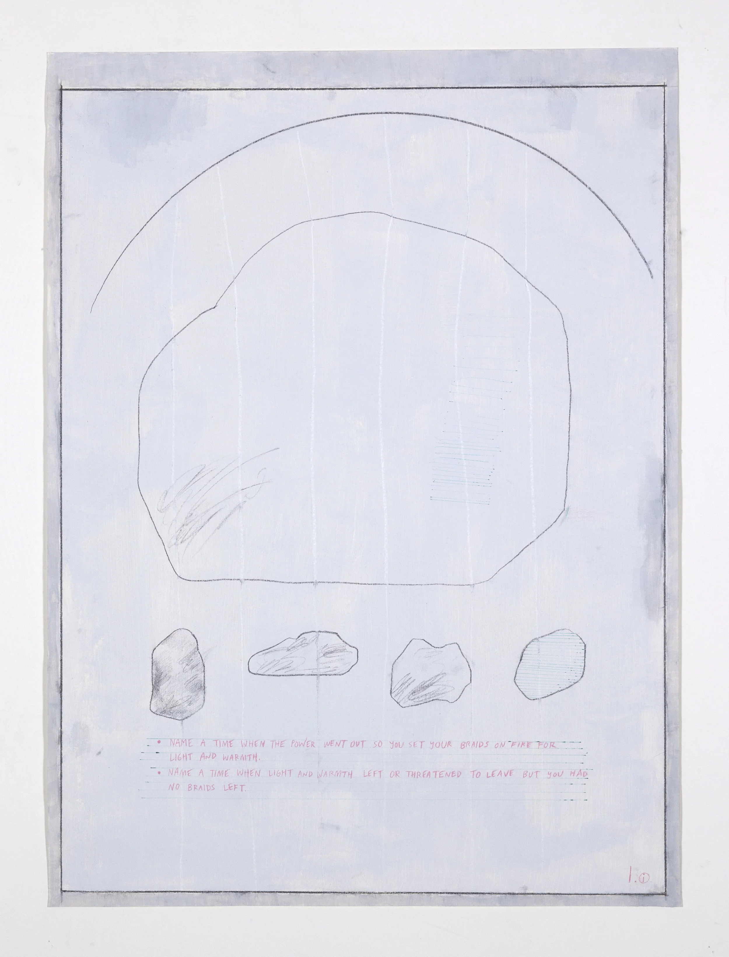 Worksheet for Light and Warmth, 2016 Acrylic paint, graphite and ink on paper 25 x 34 inches