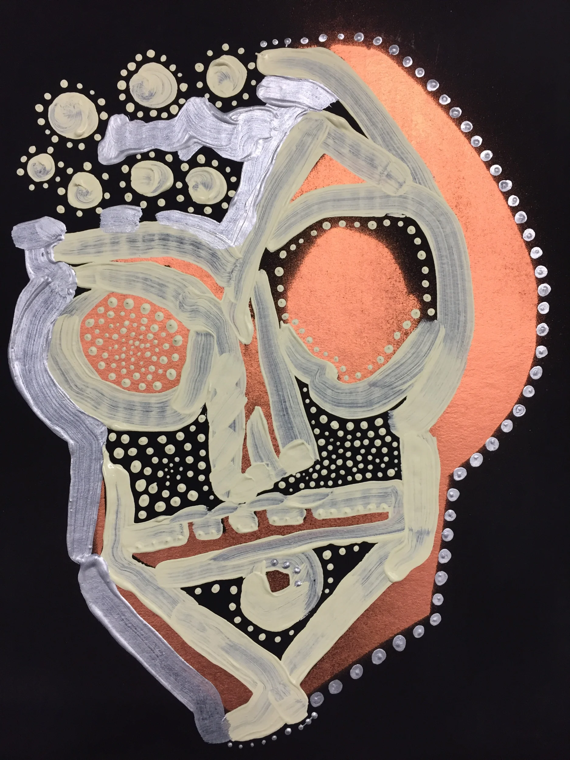 Skull face metallic rust