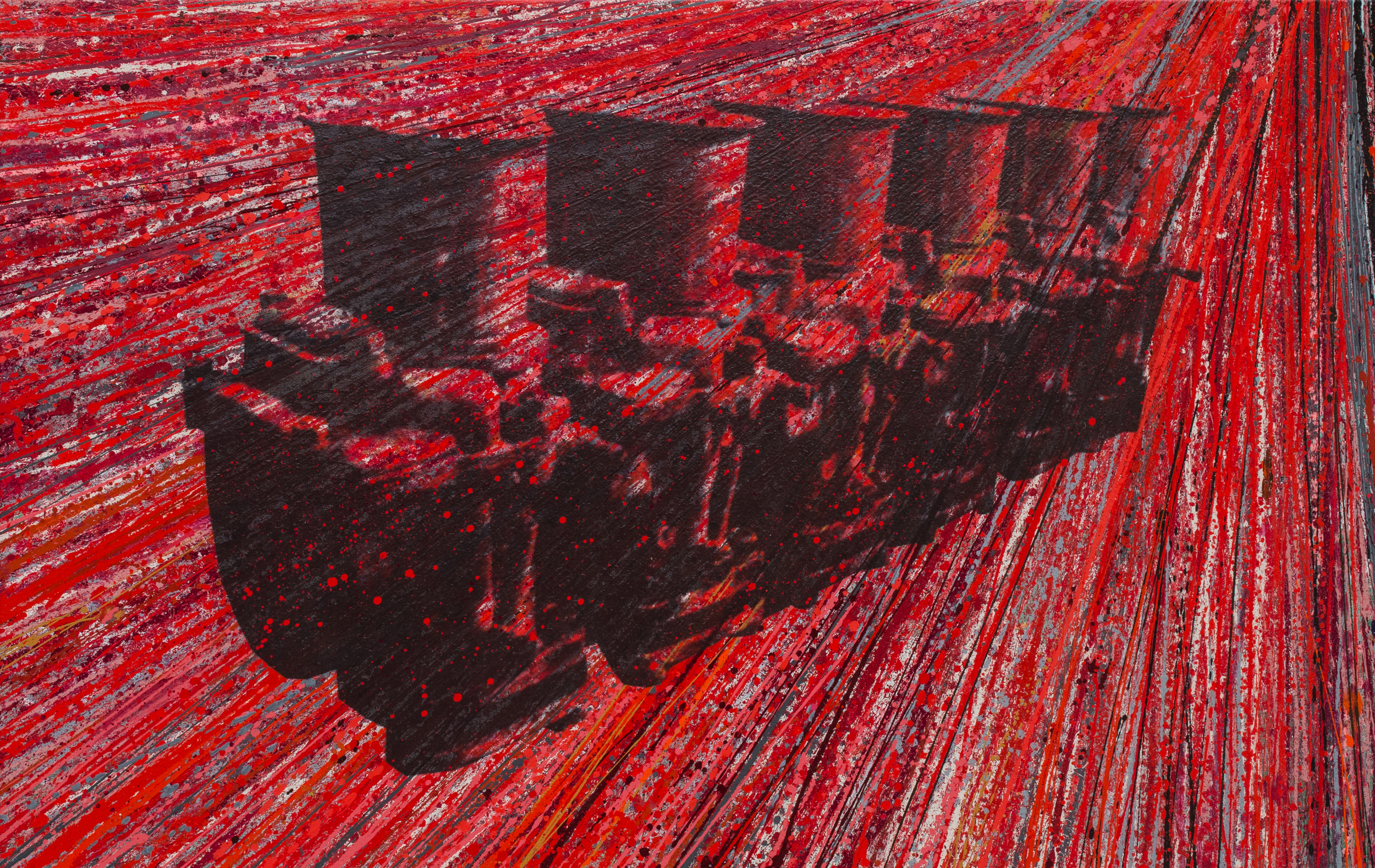 Ferrari 250Acrylic &amp; Print on Canvas, 58" x 91"