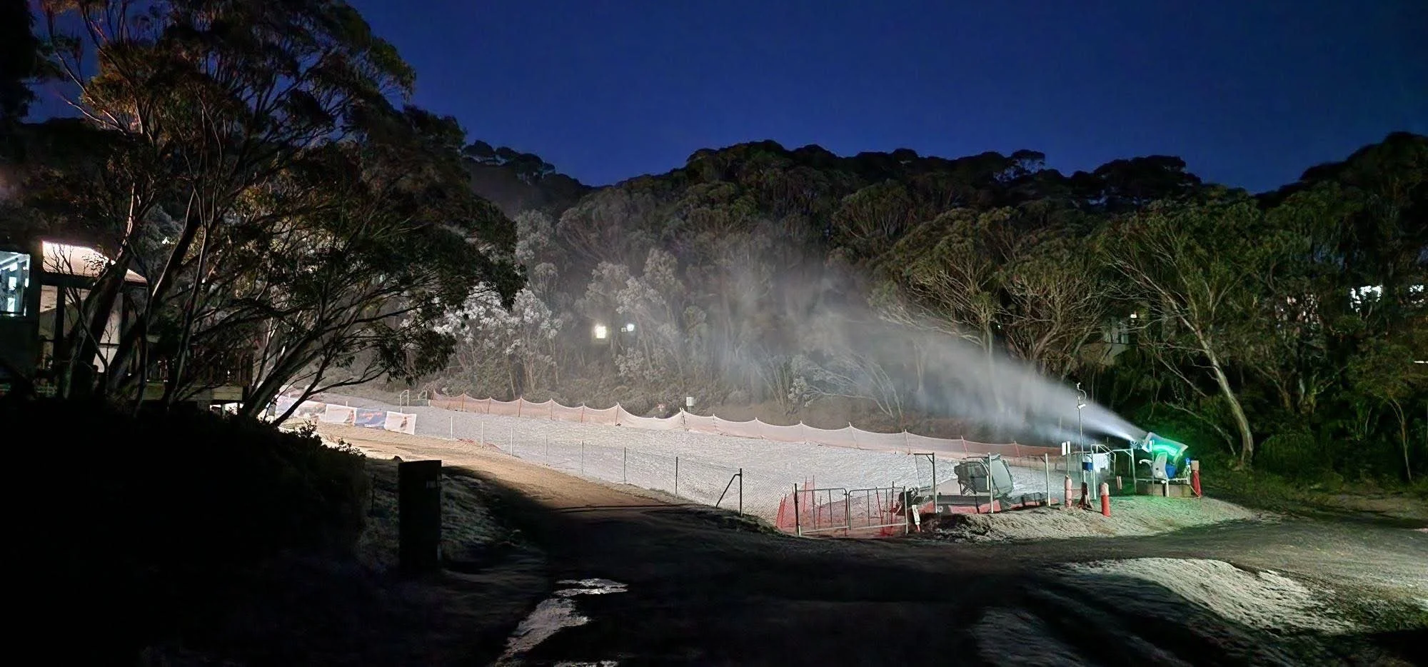 SNOW GUNS ARE FIRING