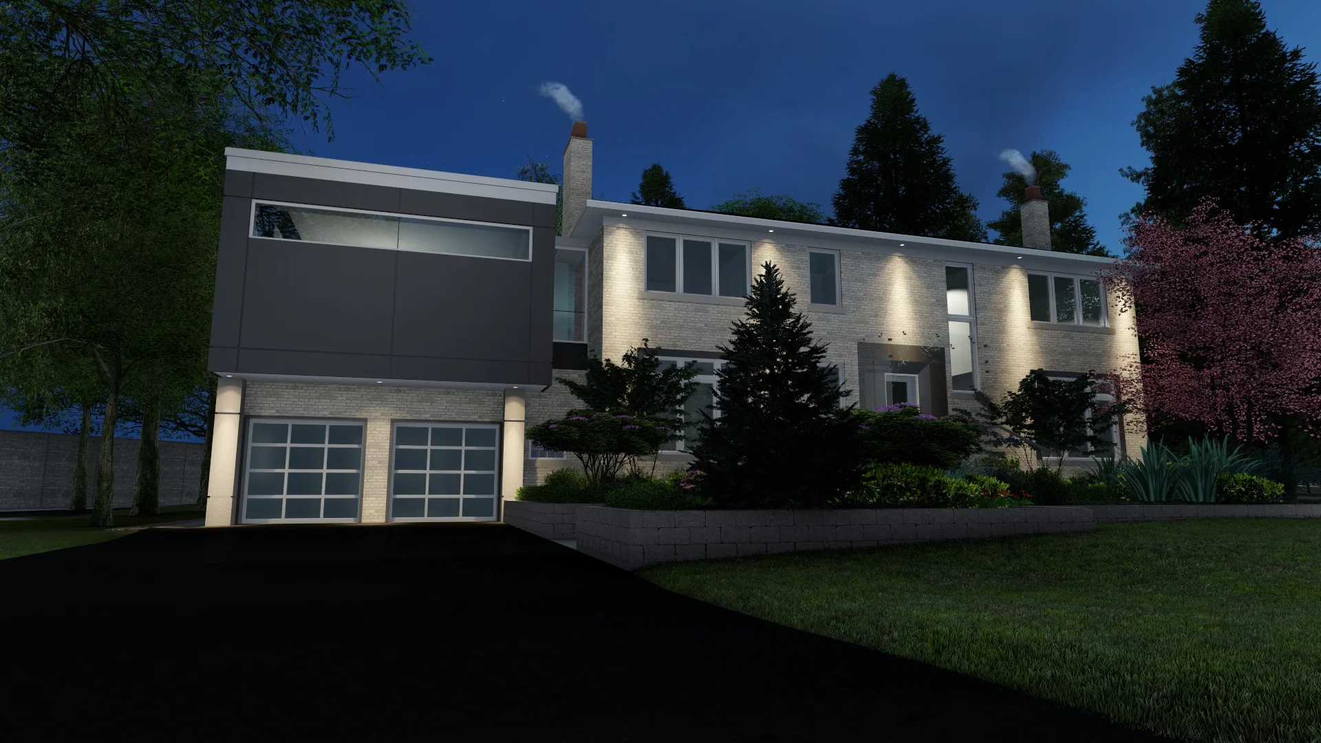 WOOD RESIDENCE - 002 - Hardie Board - Dark Grey - B - NIGHT - Far.jpg