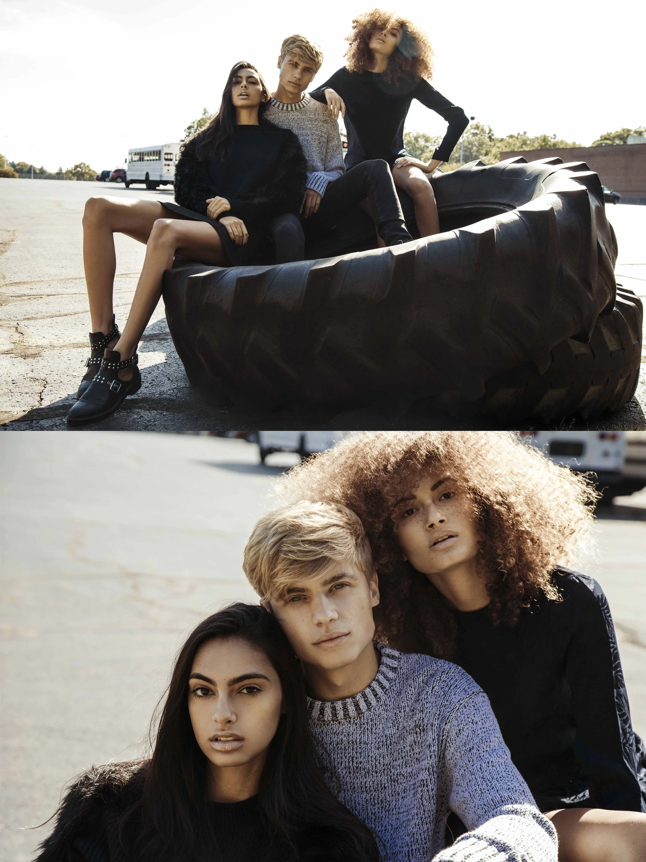Left-Right: Anisa (Elite NYC, Ford Chicago/LA, NEXT Miami, Brave Milan, Heffner Mgmt, Directions USA) Tarik (Major NYC, Wilhelmina Chicago) Brianna (Major NYC, Wilhelmina Chicago/LA, Joy Models Milan)