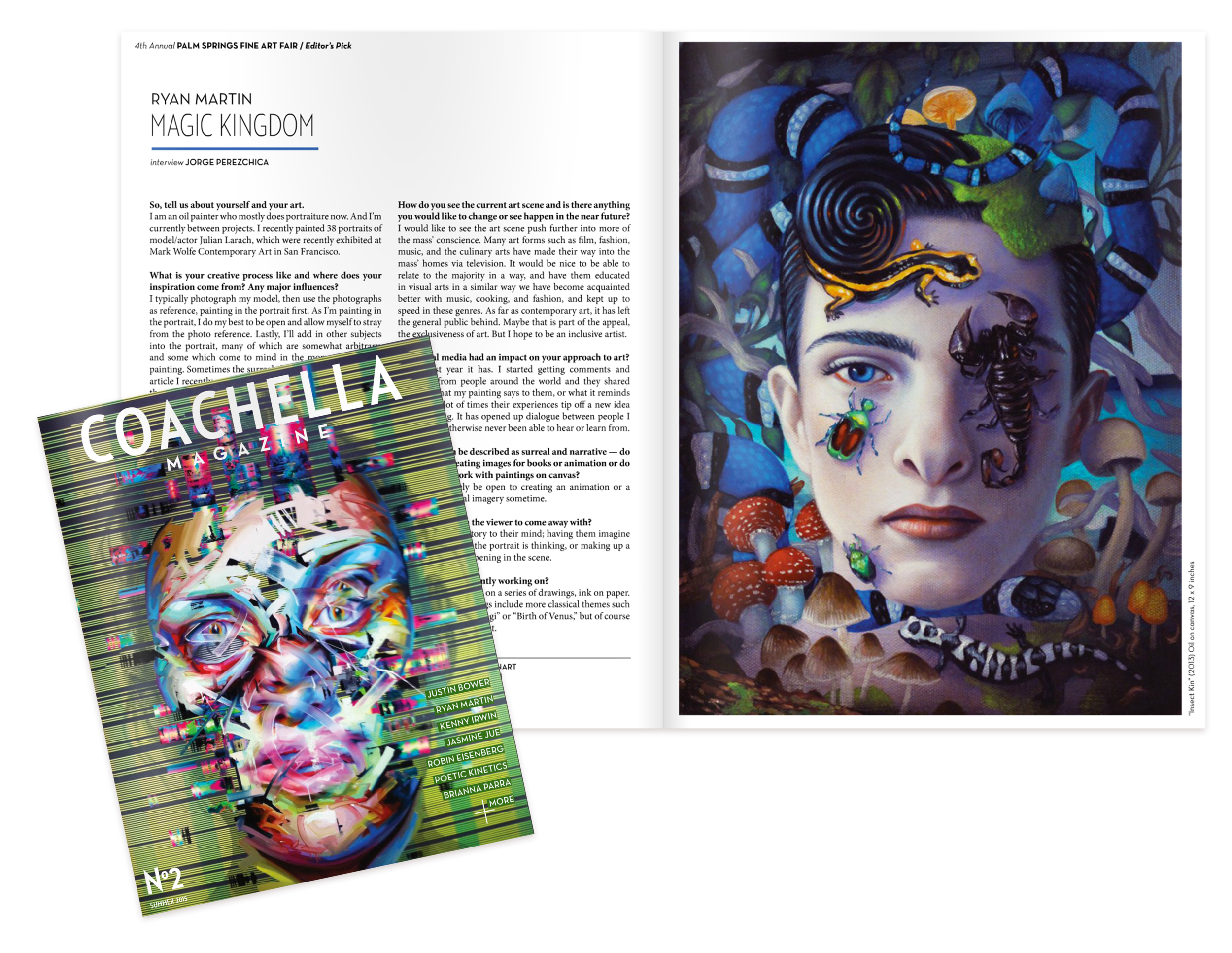 Oil paintings featured in Coachella Magazine, and interview. 