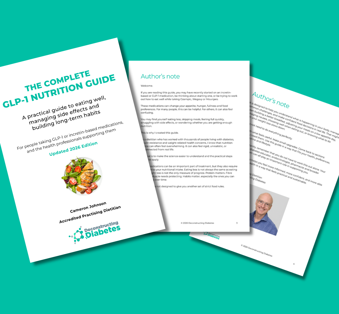GLP-1 Nutrition Guide for Ozempic Wegovy and Mounjaro by Deconstructing Diabetes