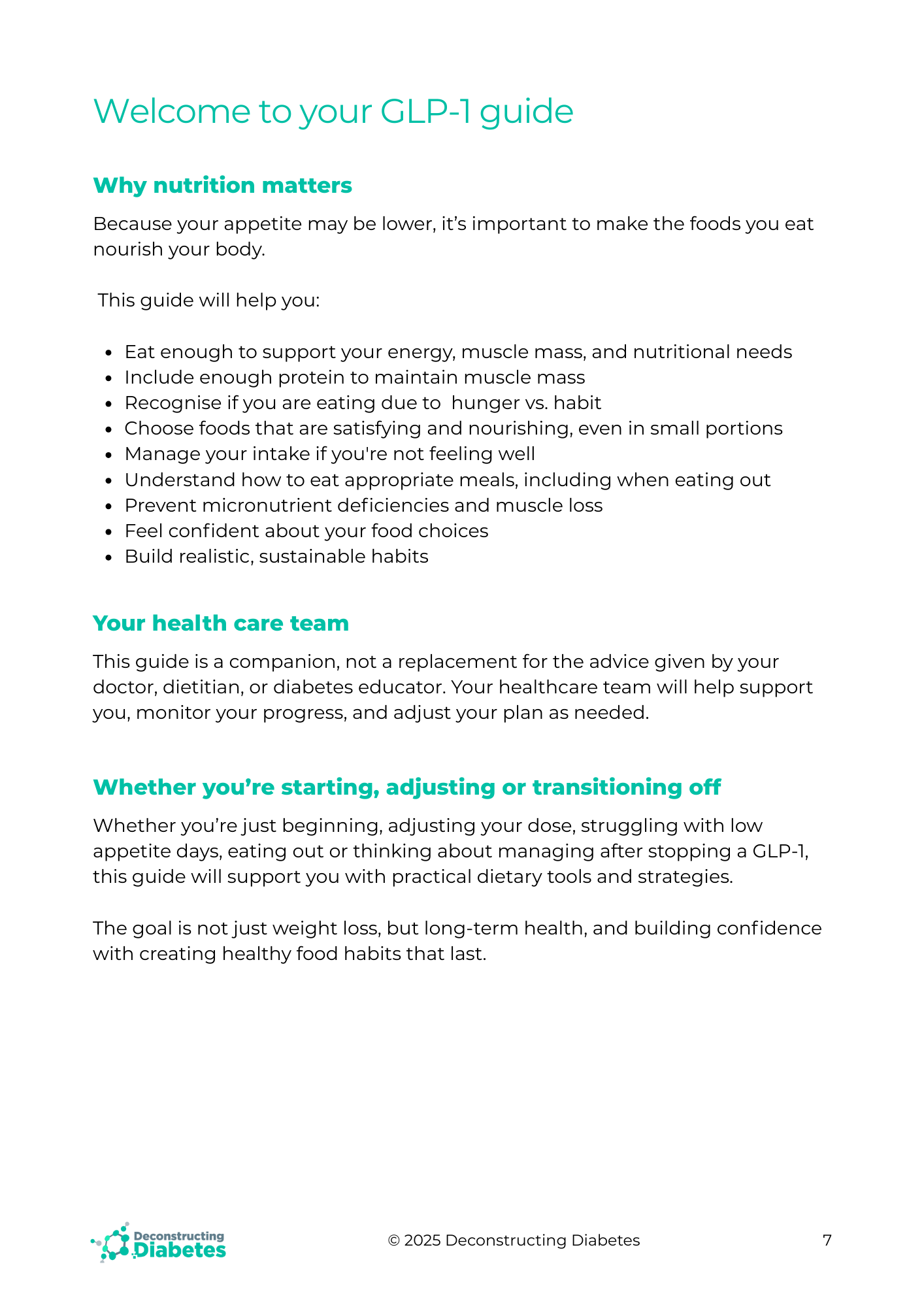 glp 1 nutrition support plan guide GLP-1 Nutrition Guide