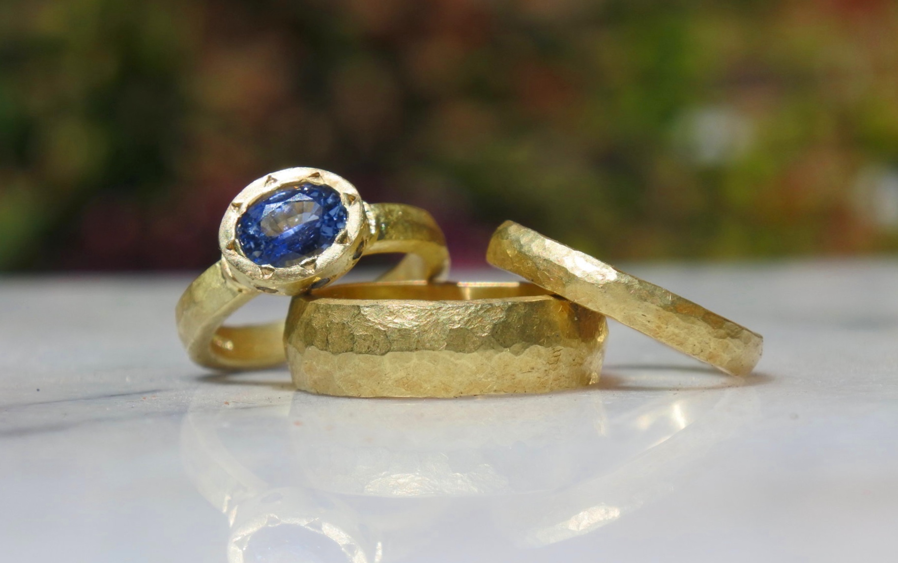 "BUNDLEEEE" // 18ct gold and sapphires, Bespoke Wedding set For Her And Him