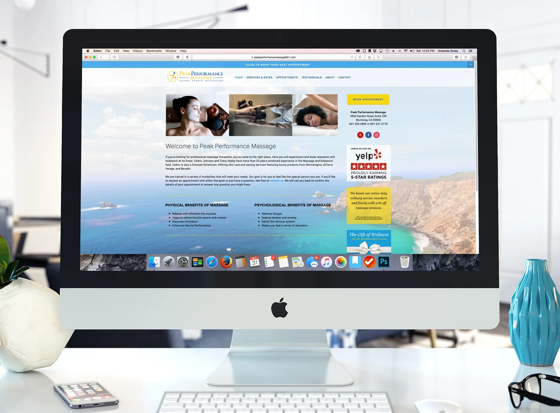 Peak Performance Massage Website Design