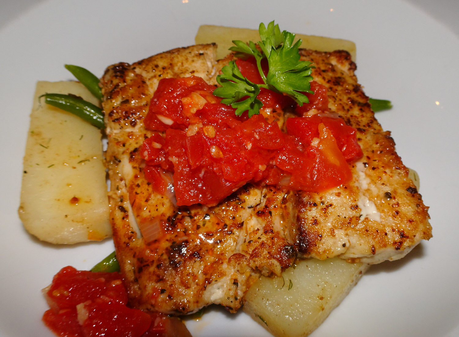 Corvina - Main Course for Dinner - NCL Gem Photo: Calvin Wood