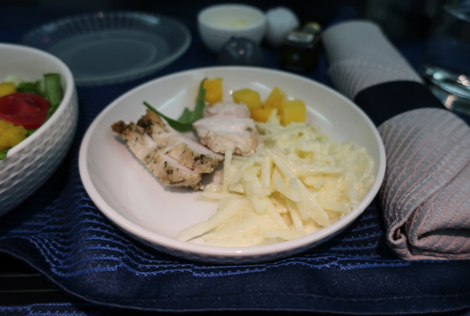 Chicken Stater - United Airlines Business Class Photo: Calvin Wood