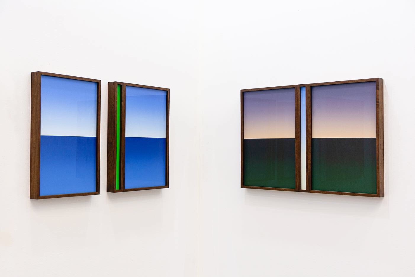 thank you @foireplural 🤲

left:
Midline Atlantic, Green-screen Vertebrae. 2019
oil on oak plywood, walnut frames
approx. 31 x 20 inches 

right:
Alone w/o Allies. 2019
oil on oak plywood, walnut frames
approx. 28 x 20 inches

Thank you everyone who 