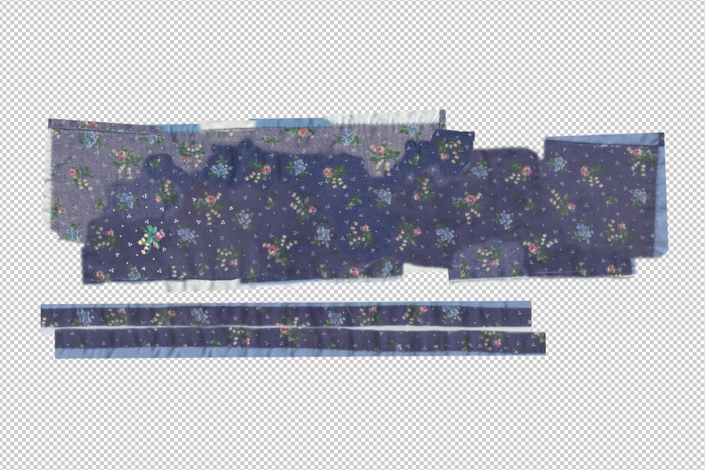 Restoration process: scans reassembled in Photoshop.