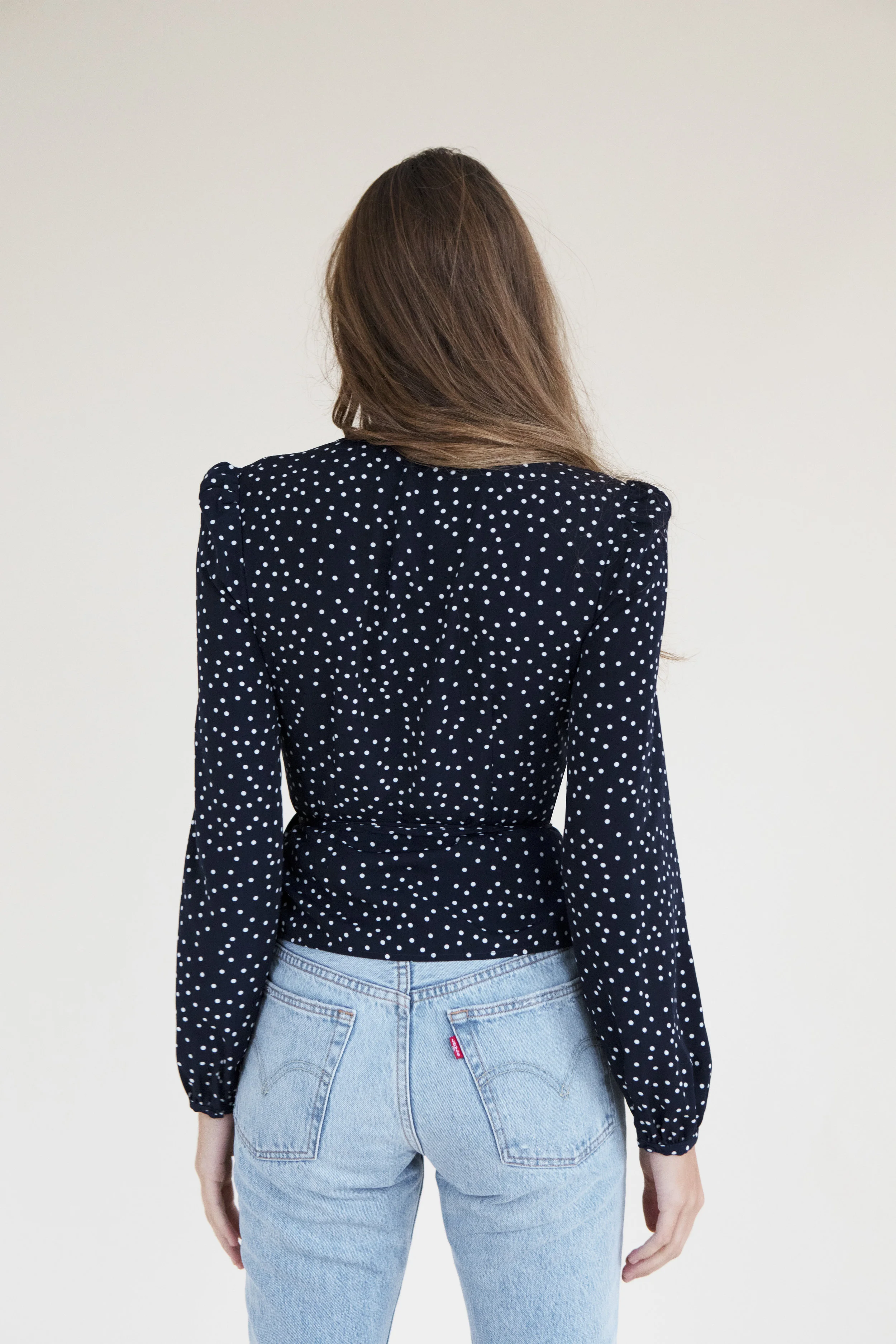 SISTERHOOD LUCIA BLOUSE NAVY SPOT35.jpg