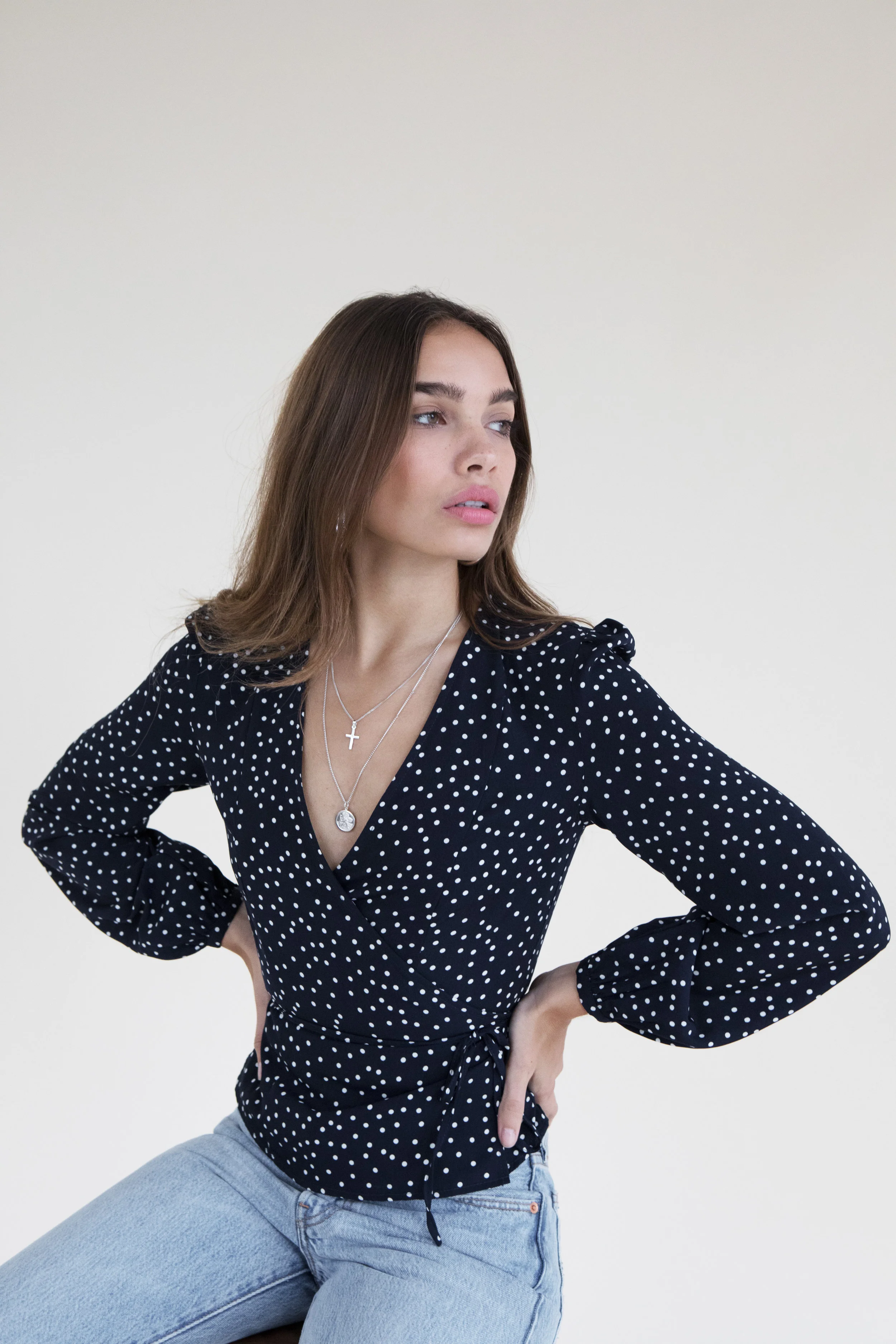 SISTERHOOD LUCIA BLOUSE NAVY SPOT27.jpg